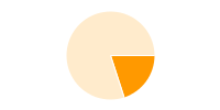 Pie chart with two segments